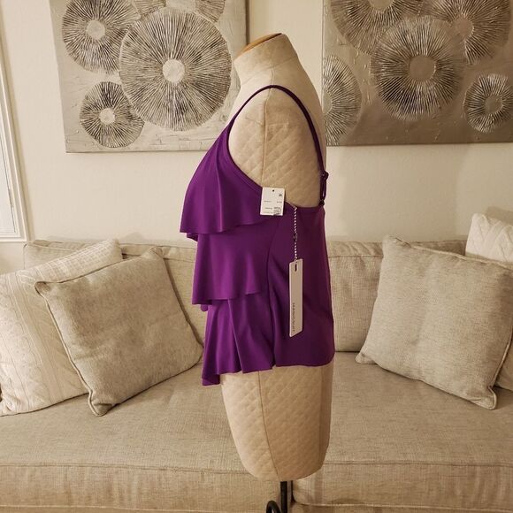 Magicsuit Rita Tiered Slimming Tankini Top sz 10 - Picture 6 of 13